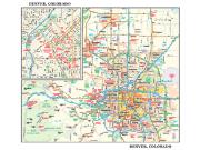 Denver, CO <br /> Wall Map Map
