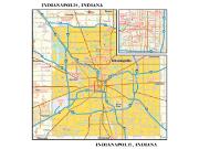 Indianapolis, IN <br /> Wall Map Map
