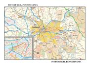 Pittsburgh, PA <br /> Wall Map Map