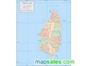 St. Lucia <br /> Wall Map Map