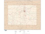 Colorado  <br />with Roads <br /> Wall Map Map