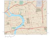 Columbus Downtown <br /> Wall Map Map