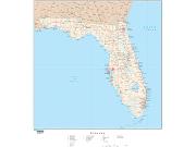 Florida  <br />with Roads <br /> Wall Map Map