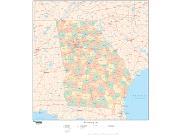 Georgia  <br />with Counties <br /> Wall Map Map