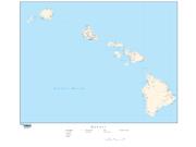 Hawaii  <br />with Roads <br /> Wall Map Map