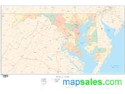 Maryland  <br />with Counties <br /> Wall Map Map