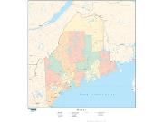 Maine  <br />with Counties <br /> Wall Map Map