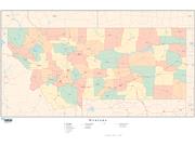 Montana  <br />with Counties <br /> Wall Map Map