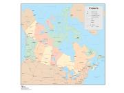 Canada <br /> Political <br /> Wall Map Map