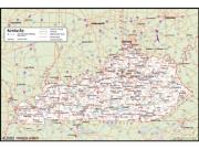 Kentucky <br /> Wall Map <br />with Counties Map