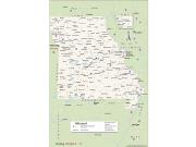 Missouri <br /> Wall Map <br />with Counties Map
