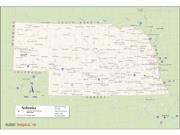 Nebraska <br /> Wall Map <br />with Counties Map