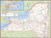 New York <br /> Wall Map <br />with Counties Map