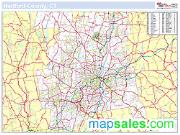 Hartford, CT County <br /> Wall Map Map