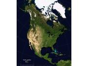 North America <br /> Physical <br /> Wall Map Map