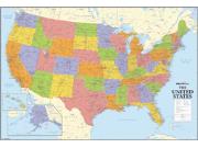 USA <br /> Political <br /> Wall Map Map