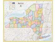 New York <br /> Political <br /> Wall Map Map