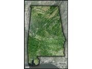 Alabama <br /> Satellite <br /> Wall Map Map
