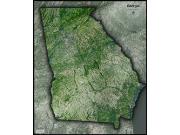 Georgia <br /> Satellite <br /> Wall Map Map