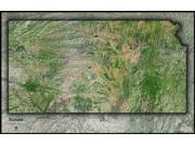 Kansas <br /> Satellite <br /> Wall Map Map
