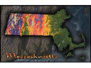 Massachusetts Topo <br /> Wall Map Map