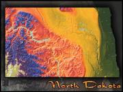 North Dakota Topo <br /> Wall Map Map