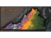 Virginia Topo <br /> Wall Map Map