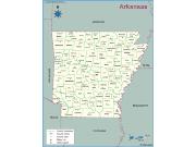 Arkansas <br />County Outline <br /> Wall Map Map