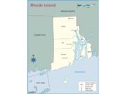 Rhode Island <br />County Outline <br /> Wall Map Map