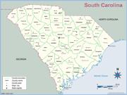 South Carolina <br />County Outline <br /> Wall Map Map