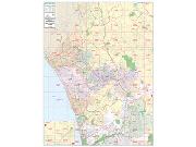 North San Diego CA Wall Map