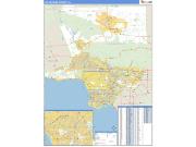 Los Angeles County, CA <br /> Wall Map <br /> Zip Code <br /> Basic Style 2024 Map