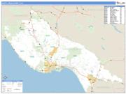 Santa Cruz County, CA <br /> Wall Map <br /> Zip Code <br /> Basic Style 2024 Map