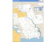 Middlesex County, CT <br /> Wall Map <br /> Zip Code <br /> Basic Style 2024 Map