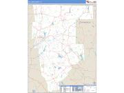 Tolland County, CT <br /> Wall Map <br /> Zip Code <br /> Basic Style 2024 Map