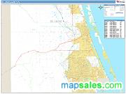 St. Lucie County, FL <br /> Wall Map <br /> Zip Code <br /> Basic Style 2024 Map