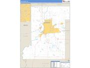 Vigo County, IN <br /> Wall Map <br /> Zip Code <br /> Basic Style 2024 Map