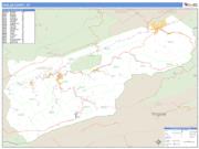 Harlan County, KY <br /> Wall Map <br /> Zip Code <br /> Basic Style 2024 Map