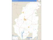 Franklin County, LA <br /> Wall Map <br /> Zip Code <br /> Basic Style 2024 Map