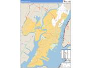 Hudson County, NJ <br /> Wall Map <br /> Zip Code <br /> Basic Style 2024 Map