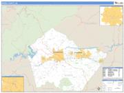 Burke County, NC <br /> Wall Map <br /> Zip Code <br /> Basic Style 2024 Map