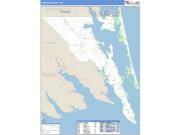 Currituck County, NC <br /> Wall Map <br /> Zip Code <br /> Basic Style 2024 Map