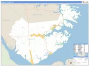 Pamlico County, NC <br /> Wall Map <br /> Zip Code <br /> Basic Style 2024 Map