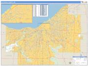Cuyahoga County, OH <br /> Wall Map <br /> Zip Code <br /> Basic Style 2024 Map