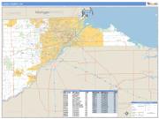 Lucas County, OH <br /> Wall Map <br /> Zip Code <br /> Basic Style 2024 Map