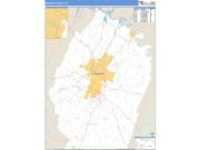 Bradley County, TN <br /> Wall Map <br /> Zip Code <br /> Basic Style 2024 Map