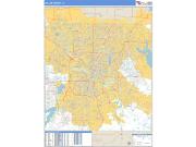 Dallas County, TX <br /> Wall Map <br /> Zip Code <br /> Basic Style 2024 Map