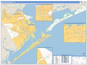 Galveston County, TX <br /> Wall Map <br /> Zip Code <br /> Basic Style 2024 Map