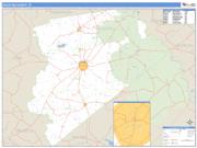 Houston County, TX <br /> Wall Map <br /> Zip Code <br /> Basic Style 2024 Map