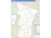 Windsor County, VT <br /> Wall Map <br /> Zip Code <br /> Basic Style 2024 Map